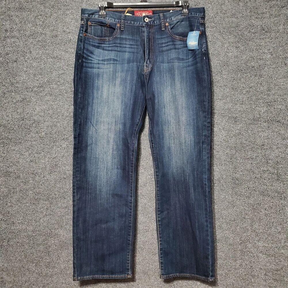 Lucky Brand Mens Jeans Blue 361 Vintage Straight Low Rise Classic Fit 36 New